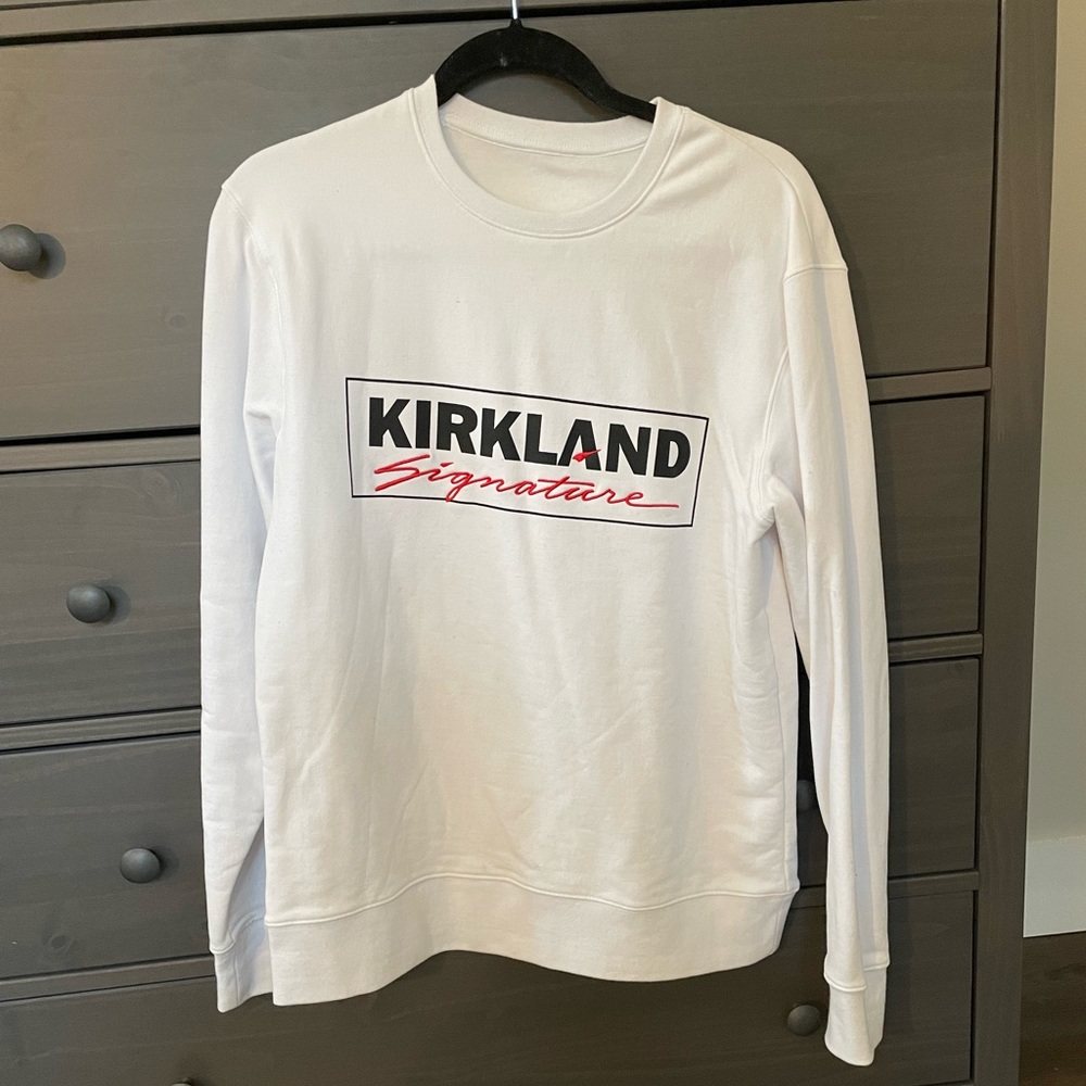 Kirkland Signature crewneck sweatshirt - white - unisex small